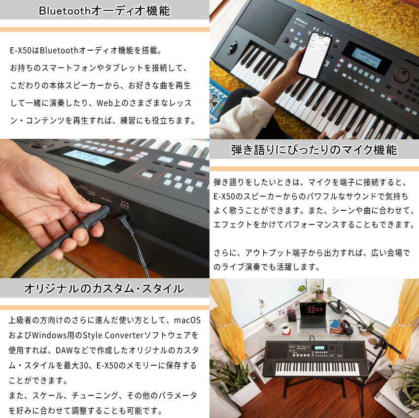 ローランド キーボード E-X50 本体用ケース&汎用ペダル付き